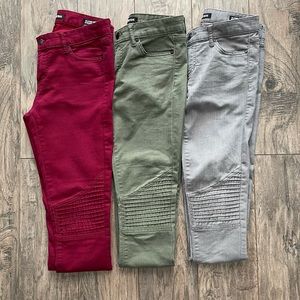 3 Pairs of Joe Fresh Moto Jeans